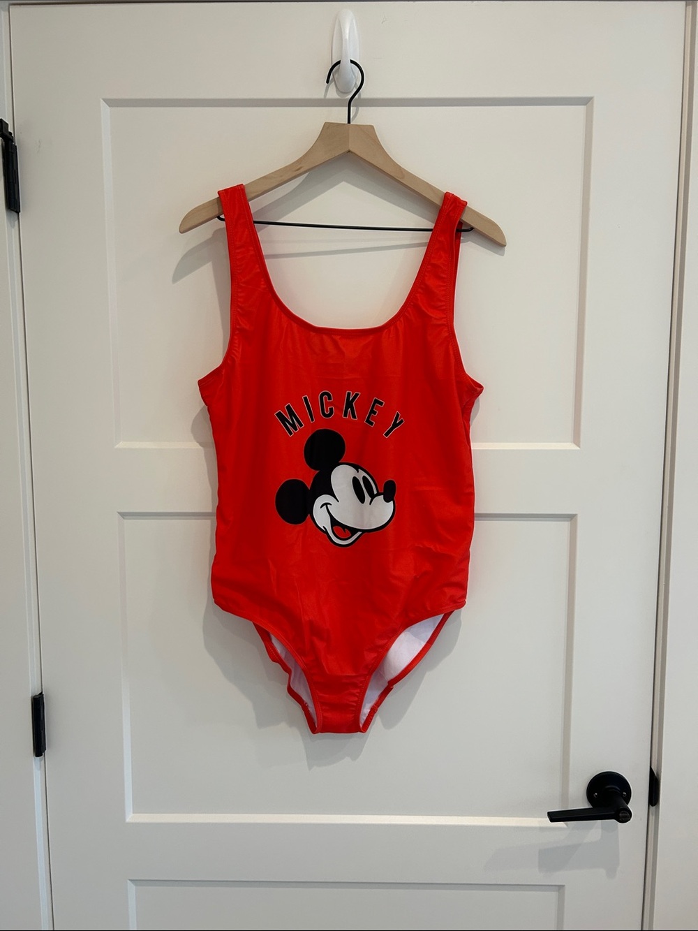 Disney Red Mickey Face One-Piece Swimsuit NWT